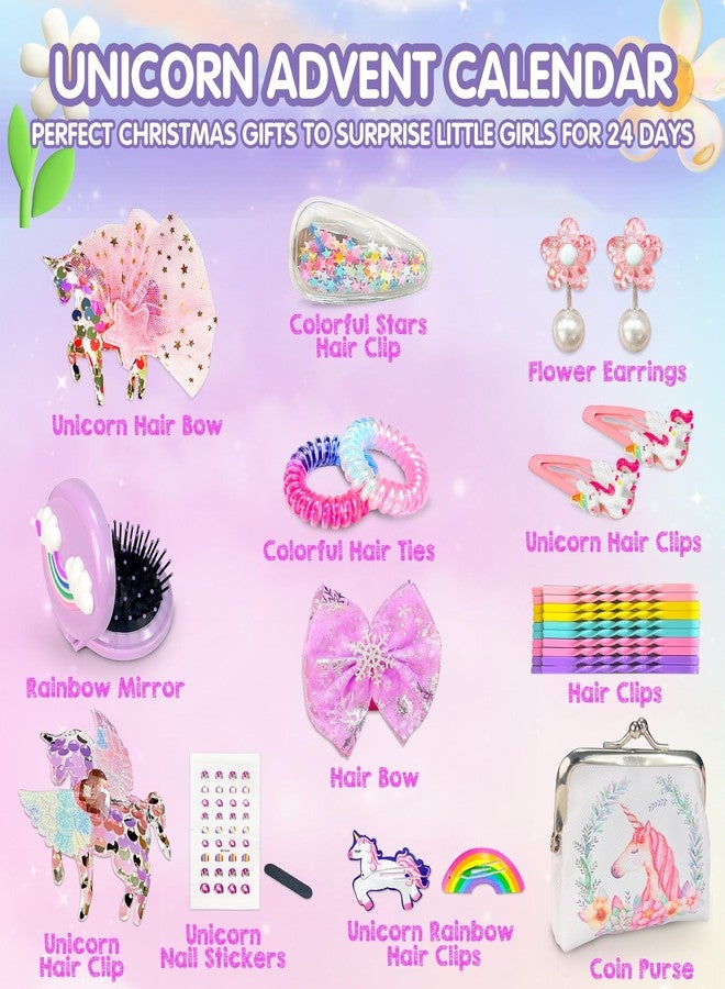 LINAYE Advent Calendar 2025 for Girls - Unicorn Advent Beauty Calendar Christmas Countdown, 24 Days Unicorn Accessories & Treasure Xmas Christmas Surprise Gifts for Girls Kids Daughters Granddaughters - Image 2